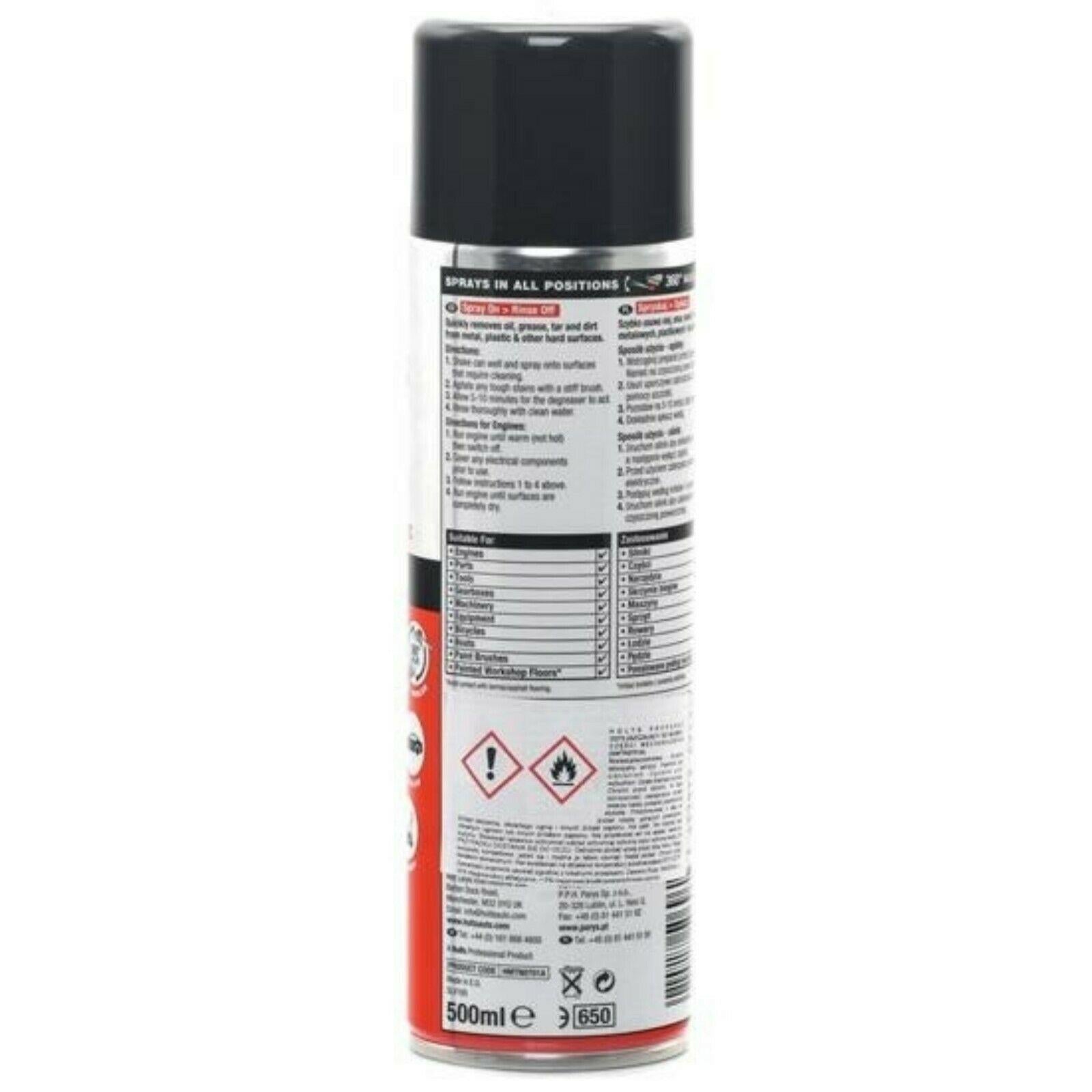 2 x Holts Engine & Parts Degreaser Spray Cleaner Car Grease Dirt Remover 500ml