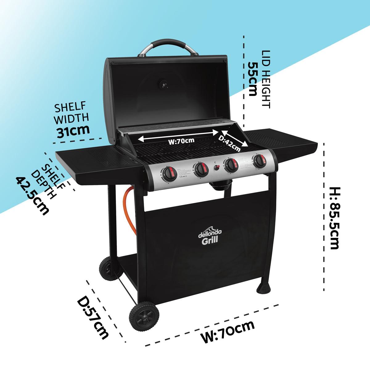 Dellonda 4 Burner Gas BBQ