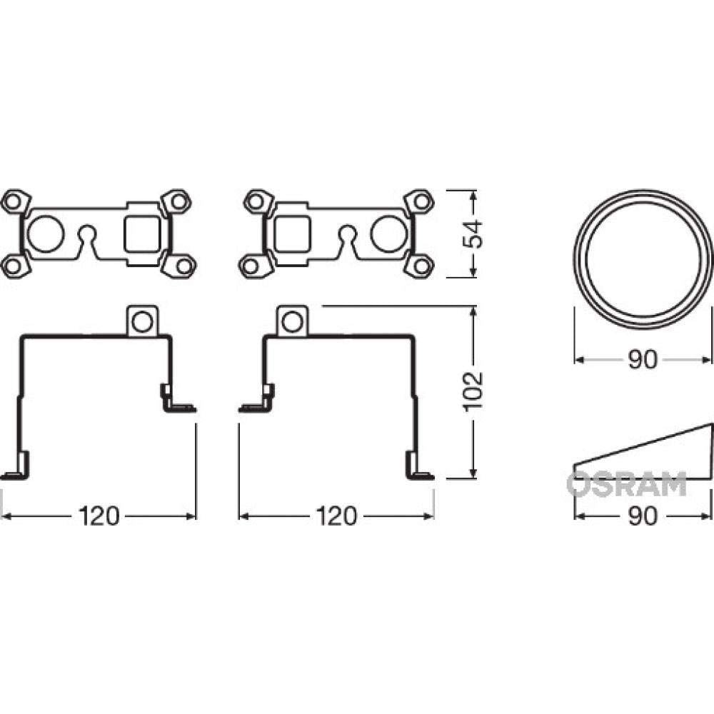 Osram LEDriving FOG additional mounting for Toyota models, LEDFOG101-TY-M, brack
