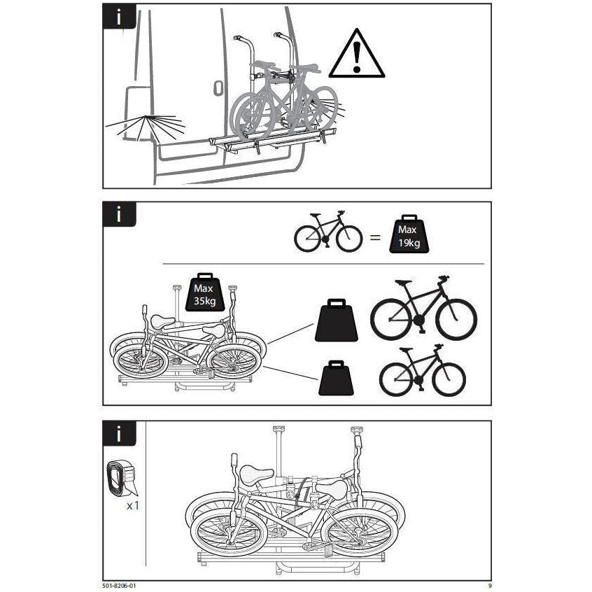 Thule G2 Sport Compact Double Door Motorhome And Campervan Two Bike Rack Carrier