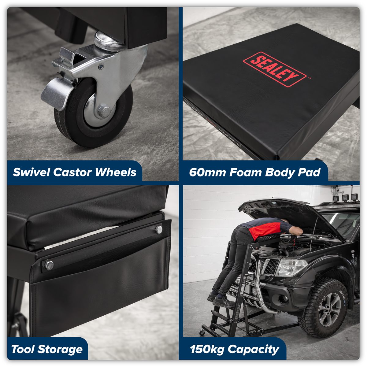 Sealey Topside Engine Bay Creeper SCRT01 150kg Capacity