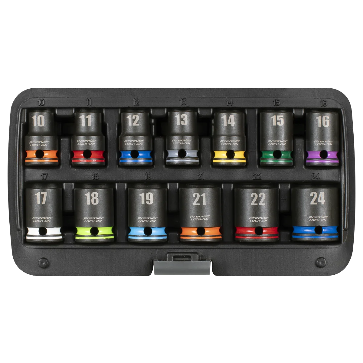 Sealey Premier Lock-On Impact Socket Set 1/2" Drive 13 Piece Metric