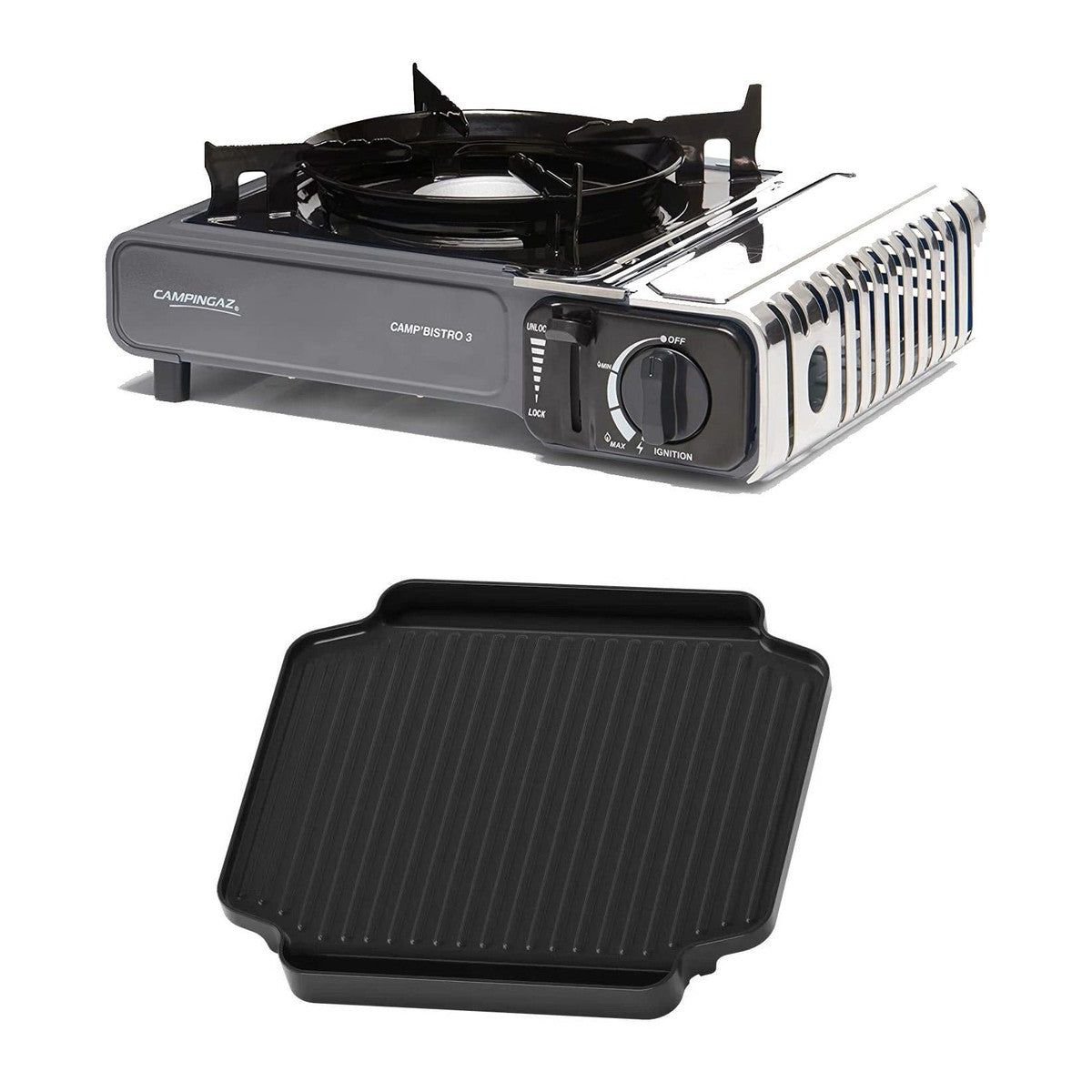Campingaz Bistro 3 Grey Camping gas stove with Griddle