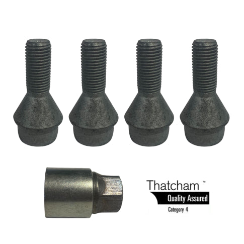 Milenco Locking Wheel Bolts – Motorhome 15" (Set of 4, M14) for Fiat Ducato / Peugeot Boxer Non-Maxi – Thatcham Approved (1915)