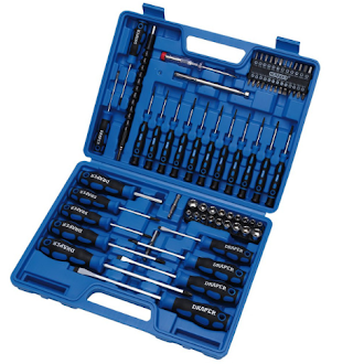Draper Screwdriver, Socket and Bit Set, Blue (70 Piece) 40850