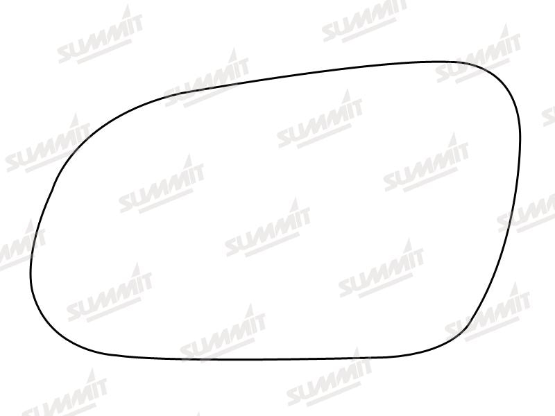 Summit Stick-On Standard Mirror Glass fits VW Fox 05 on LHS