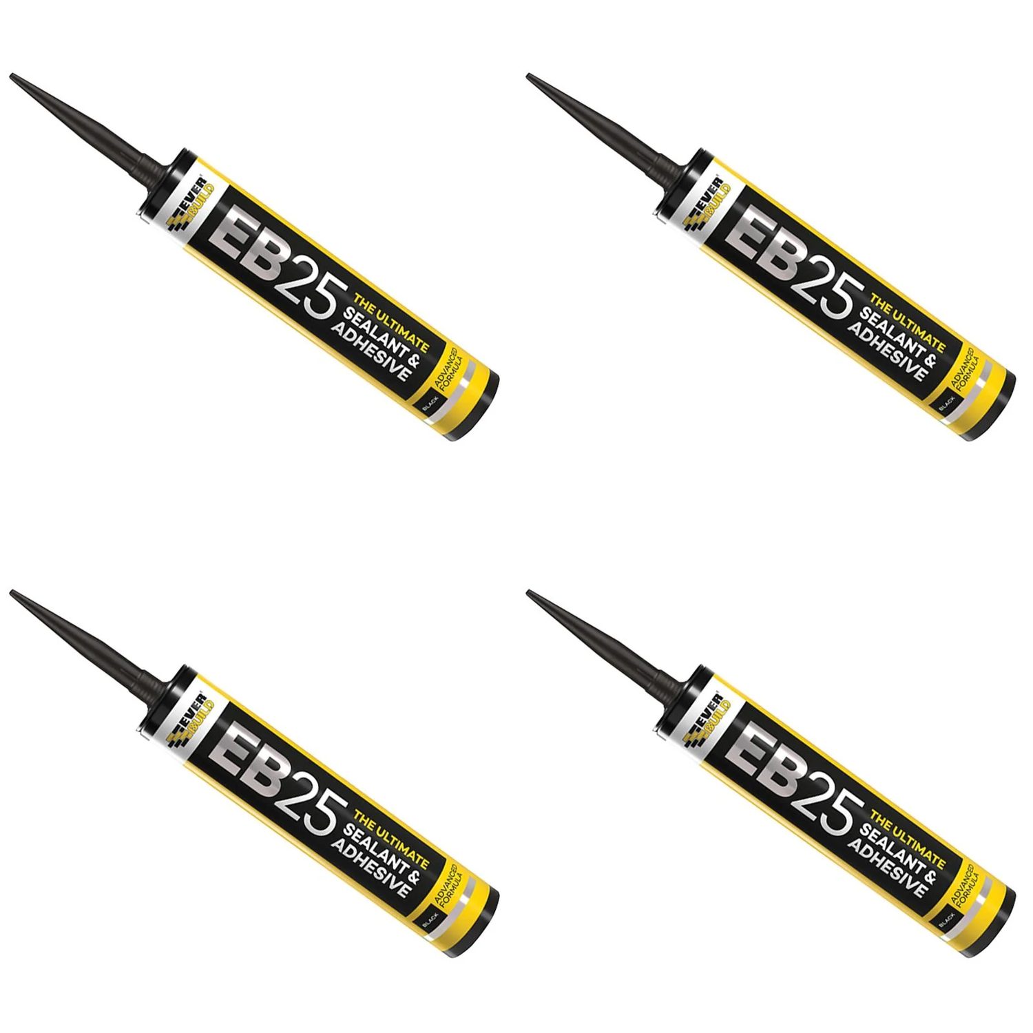 Everbuild Sika EB25 Hybrid Sealant Adhesive Black 300ml - 605669