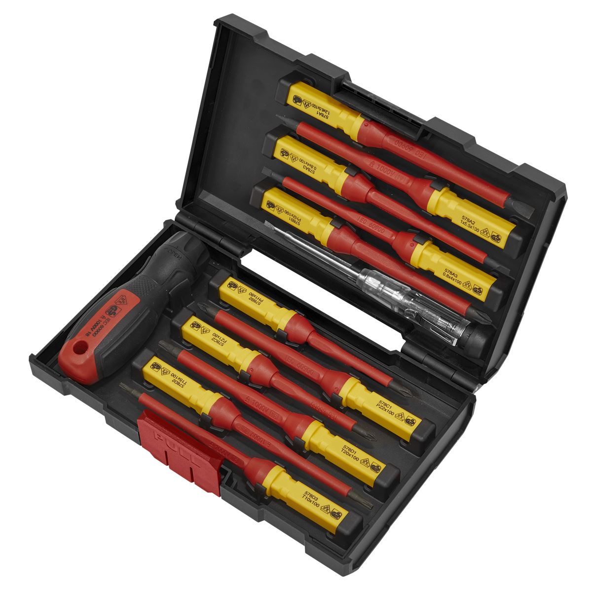Sealey Interchangable Screwdriver Set VDE 1000V AC 1500V DC Hybrid 13pc Kit Torx