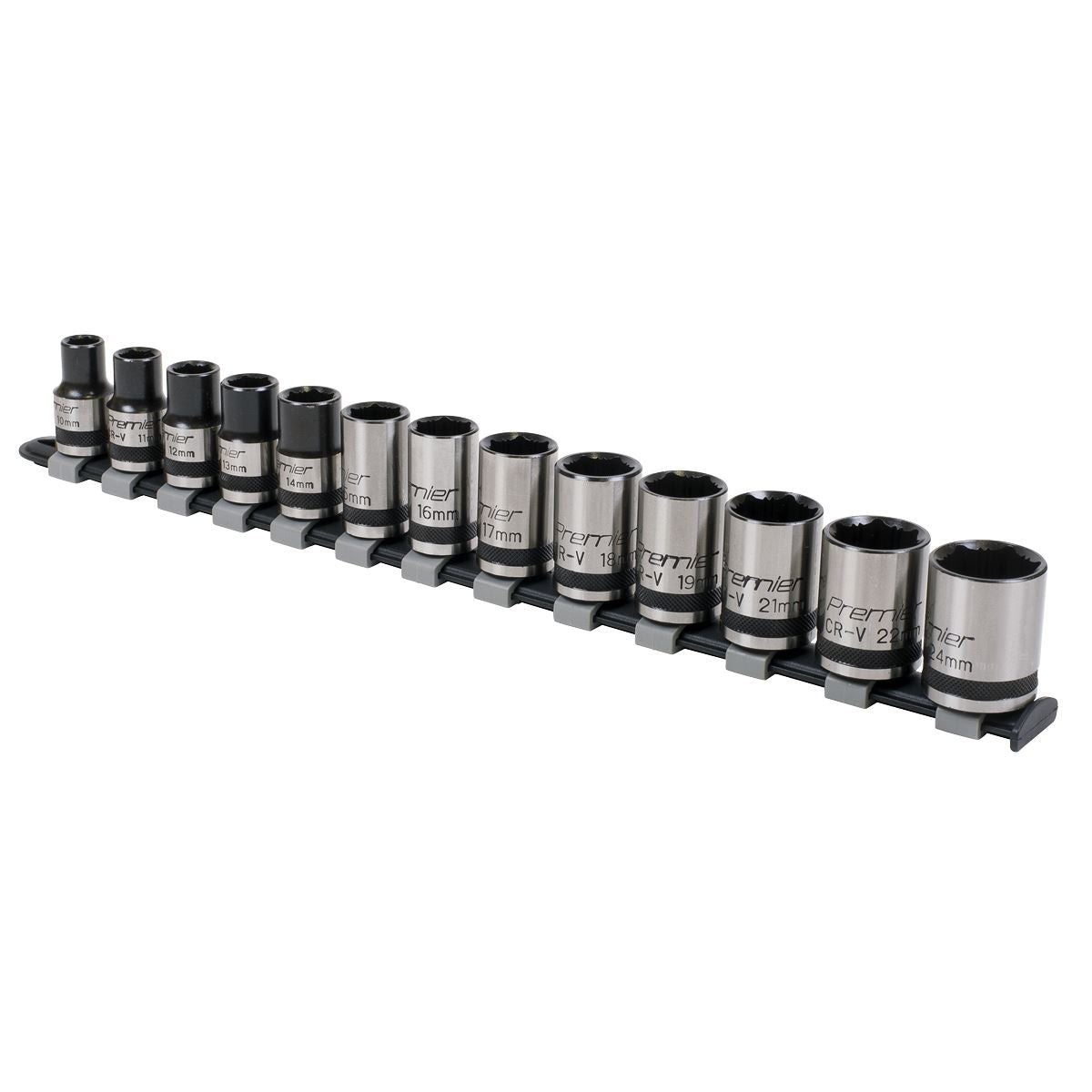 Sealey Premier Black Premier Black Lock-On Socket Set 1/2"Sq Drive 13pc AK2742B