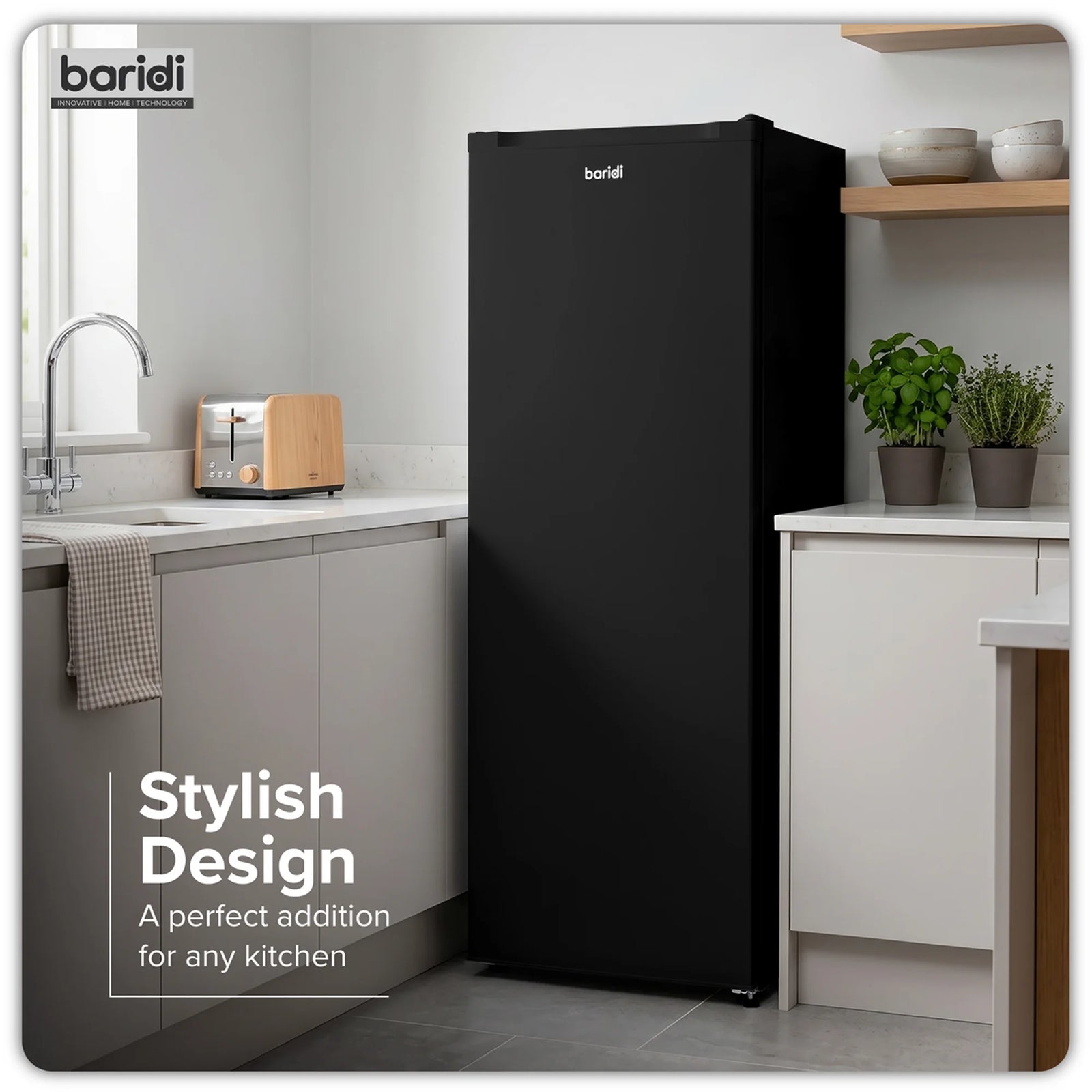 Baridi Freestanding Freezer 177L Capacity - Black