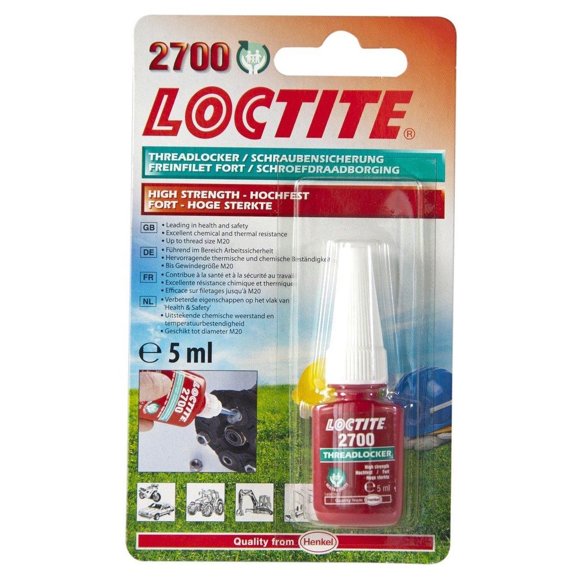 2x Loctite 2700 OEM Specified High Strength Thread Lock & Sealant- Stud/ Nutlock