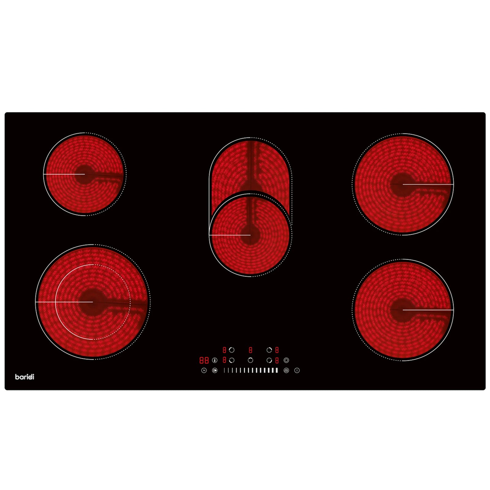 Baridi Ceramic Hob DH389 90cm 9000W with 5 Cooking Zones