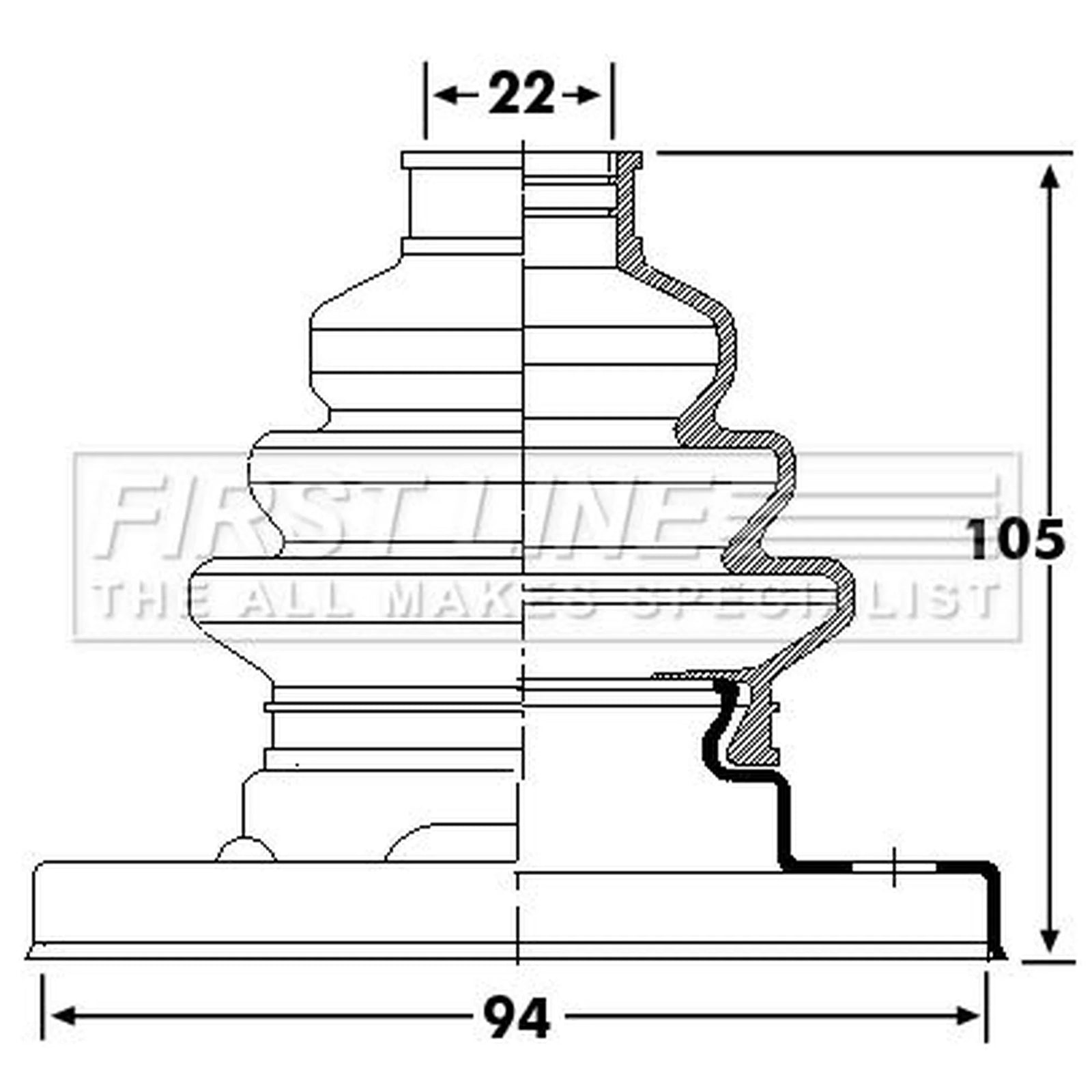 First Line Drive Shaft Bellow Kit Rear Left fits BMW 3 1990-1999