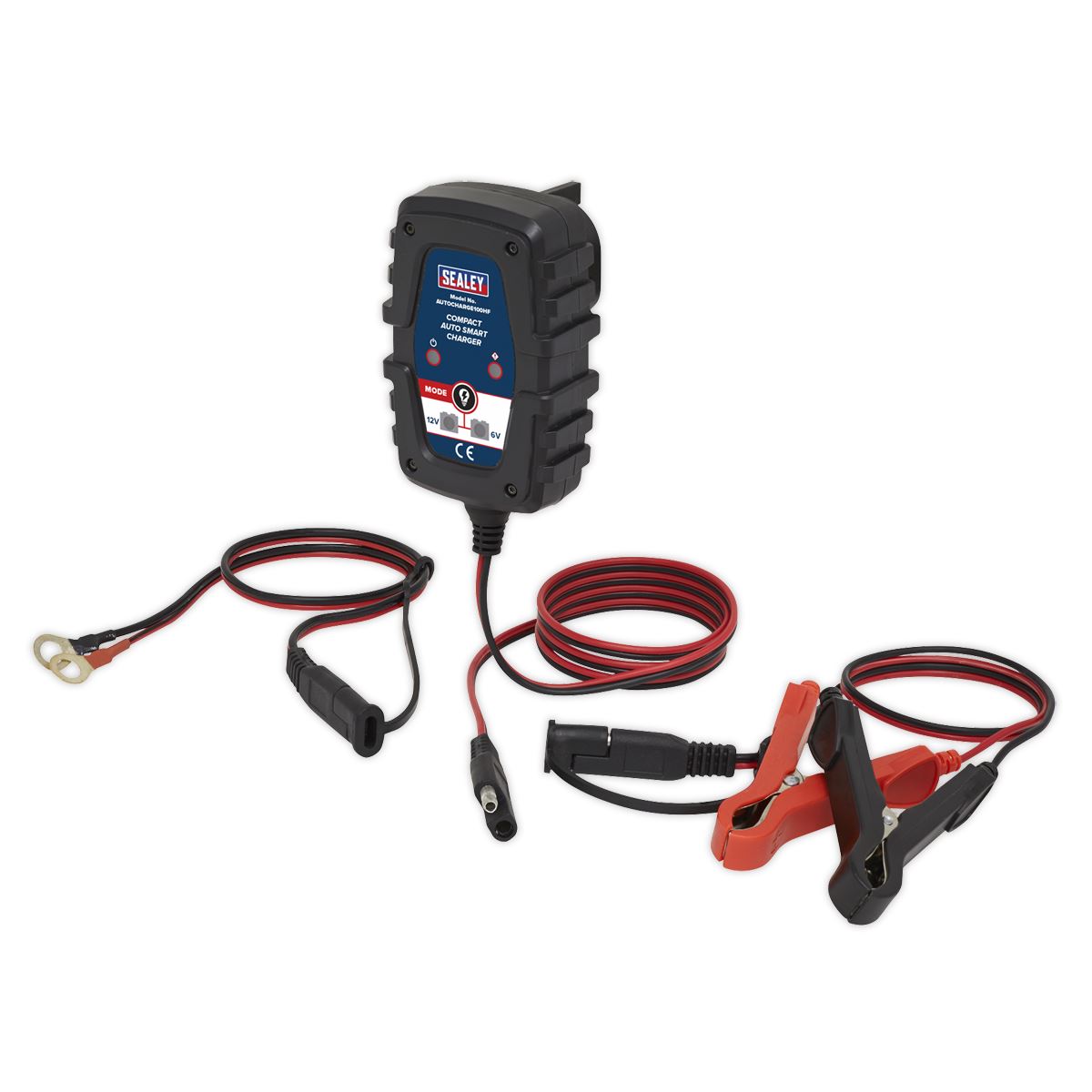 Sealey Compact Auto Smart Car Battery Charger 1A 6V 12V AGM GEL Batteries 230V