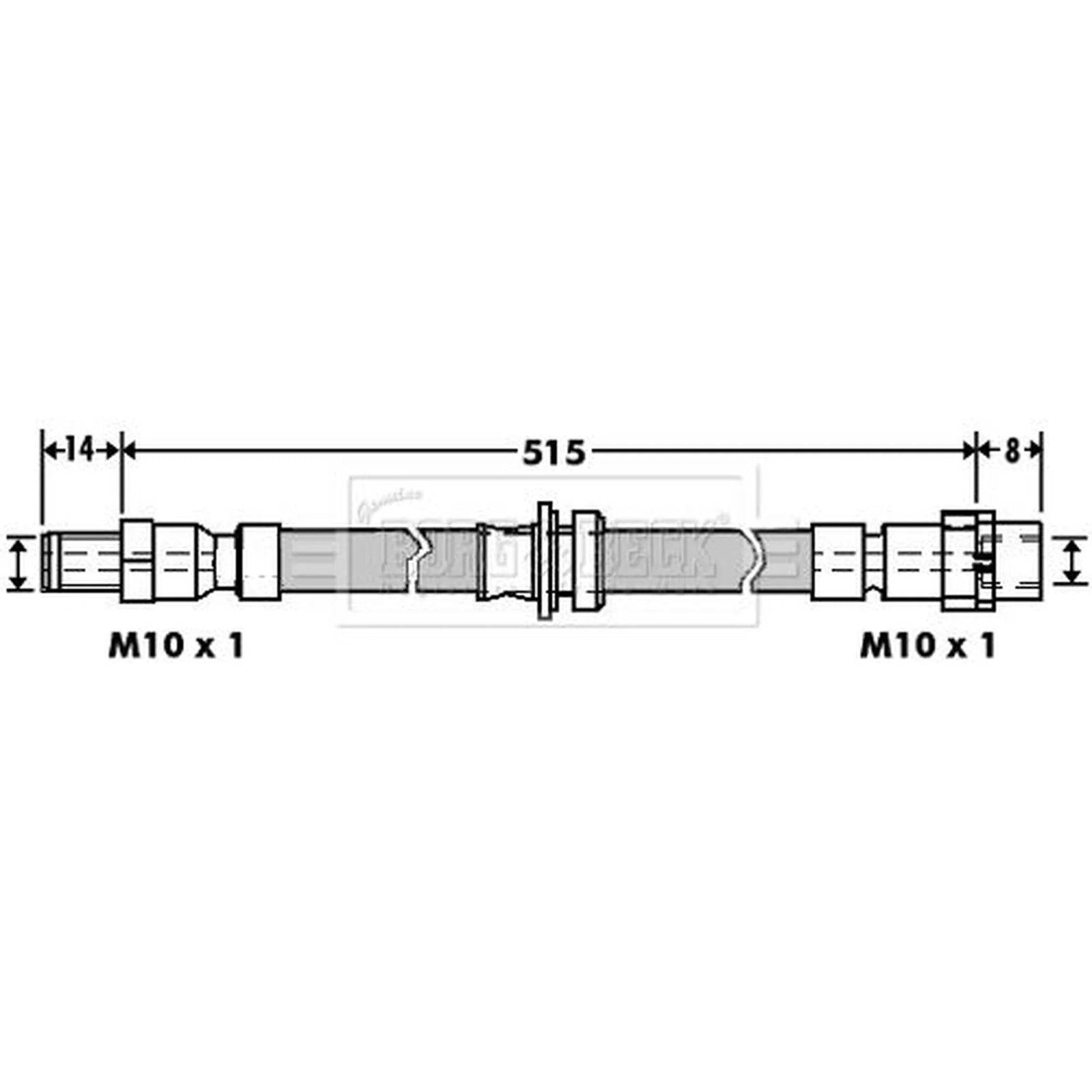 Borg & Beck Brake Hydraulic Hose Line Rear Right BBH7396