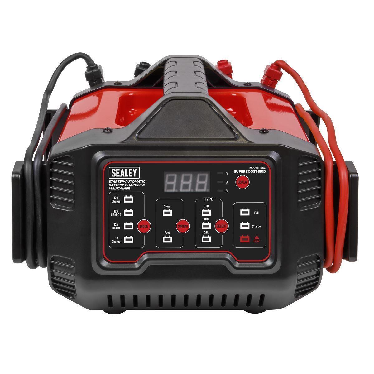 Sealey Battery Charger Automatic Maintainer 6/12V 150A Starter/15A