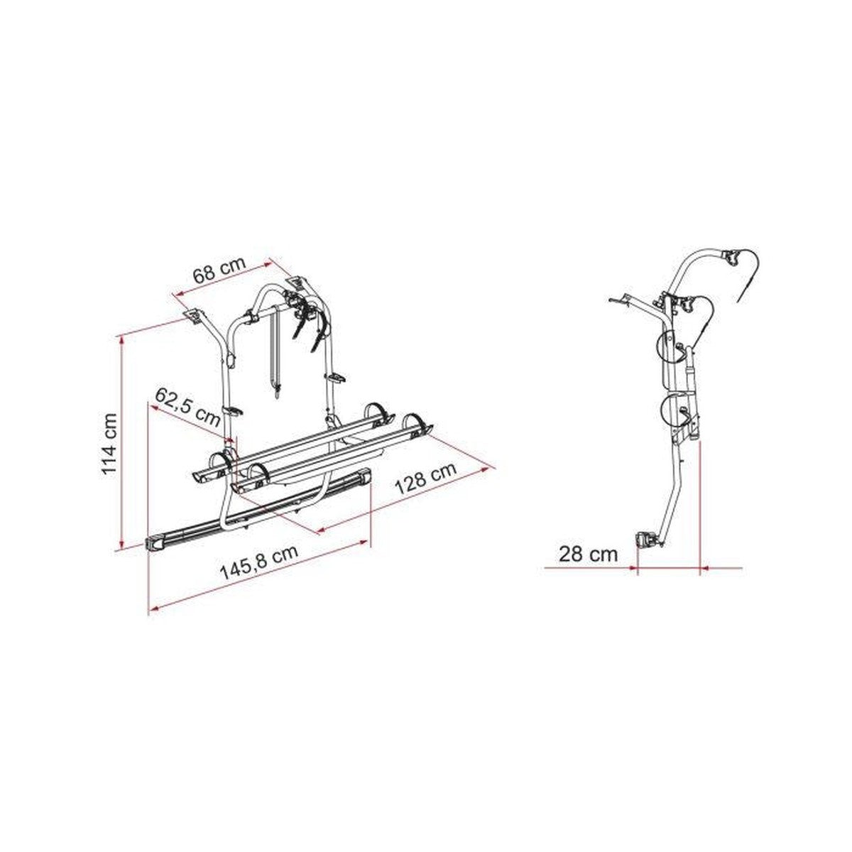 Fiamma Carry-Bike Psa - Deep Black Rear Mounted Bike Carrier