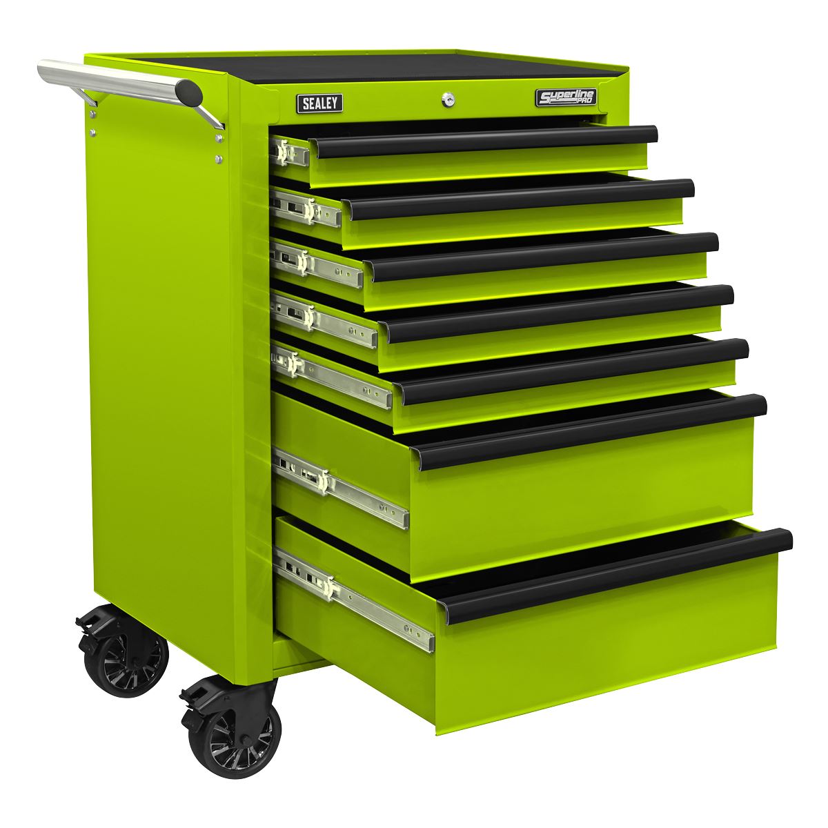 Superline Pro Superline PRO Rollcab 7 Drawer - Green/Black AP26479THV