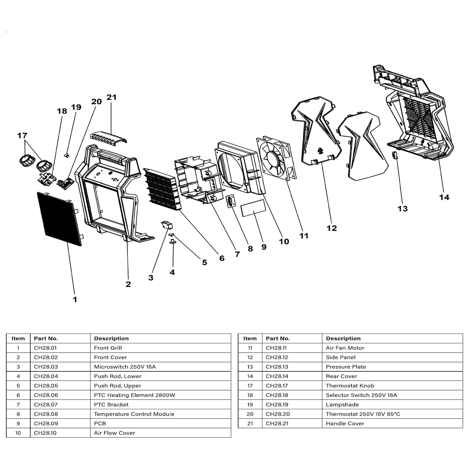 Sealey Front Grill CH28.01