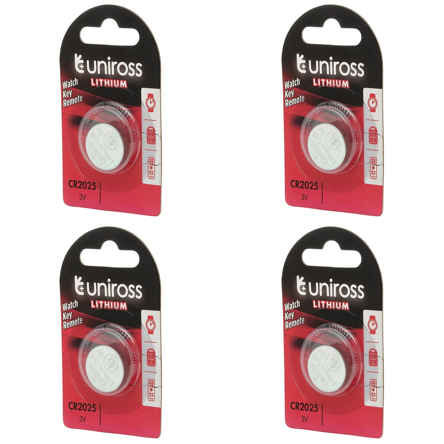 20 Piece Uniross Lithium Coin Cell CR2025 Battery - U1CR2025