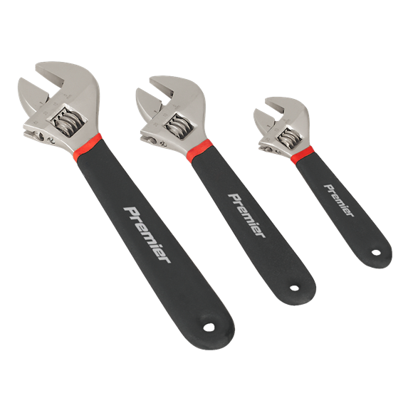 Sealey Adjustable Wrench Set 3pc Ni-Fe Finish AK907