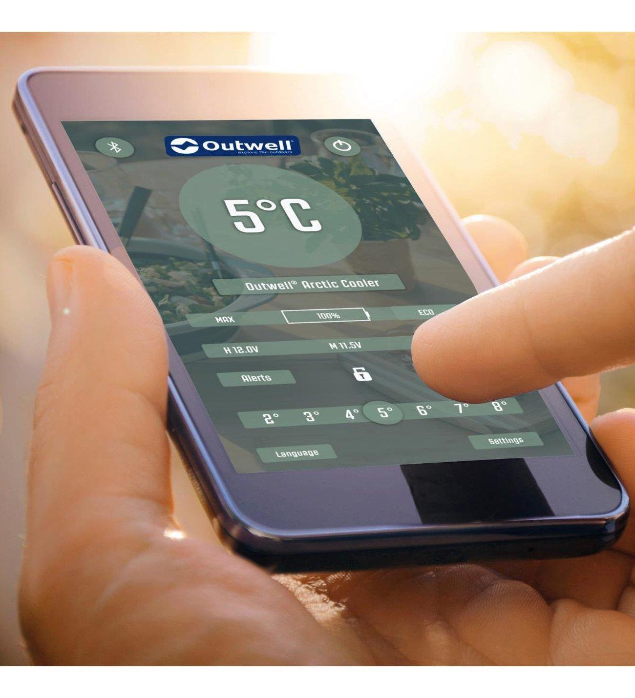 Outwell Arctic Chill 40 – High-Performance Coolbox with Bluetooth Control