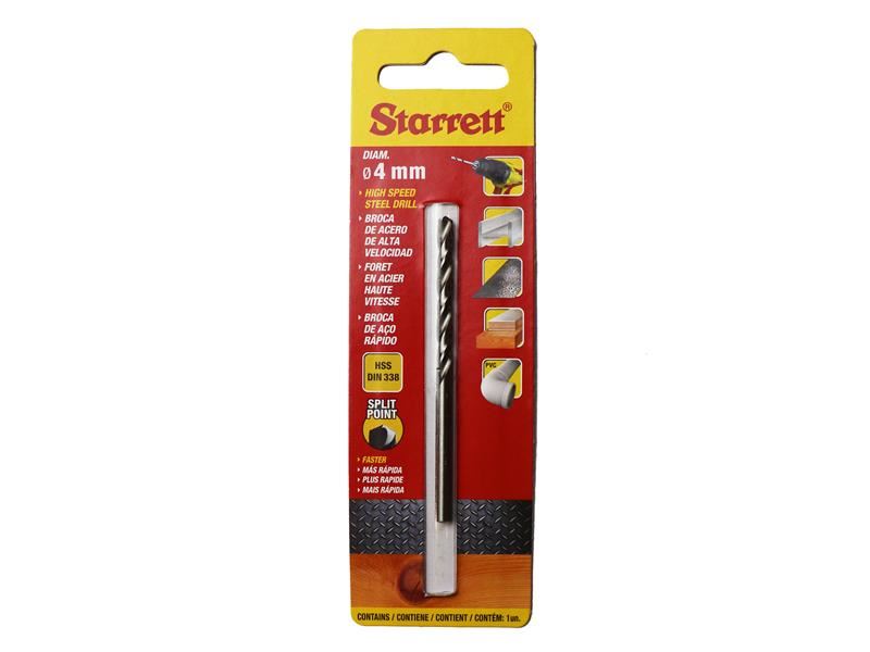 Starrett HSS Split Point Drill Bit 4.0 x 75mm