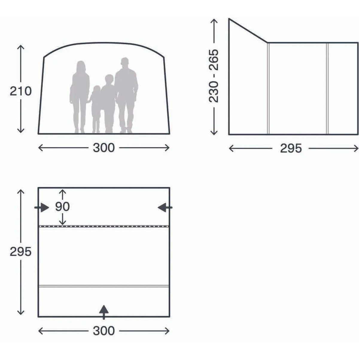 Kampa Traverse Air Mid Campervan Drive Away Awning 230-265cm