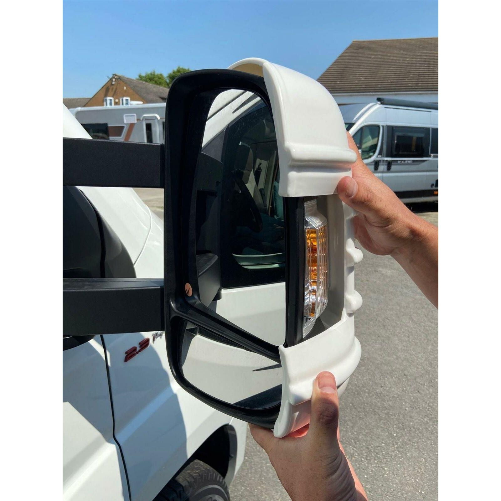 Milenco Mirror Protectors Ducato Boxer Relay Long Arm White Pair (new Model)