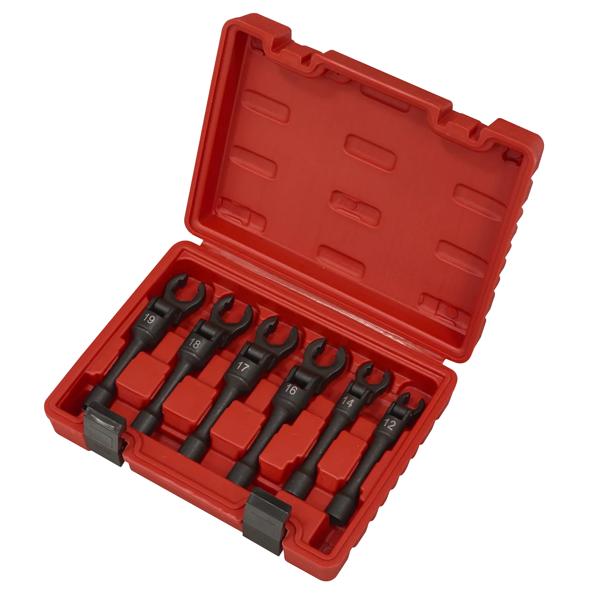 Sealey Flexi-Head Flare Nut Wrench Set 6 Piece 3/8" Drive