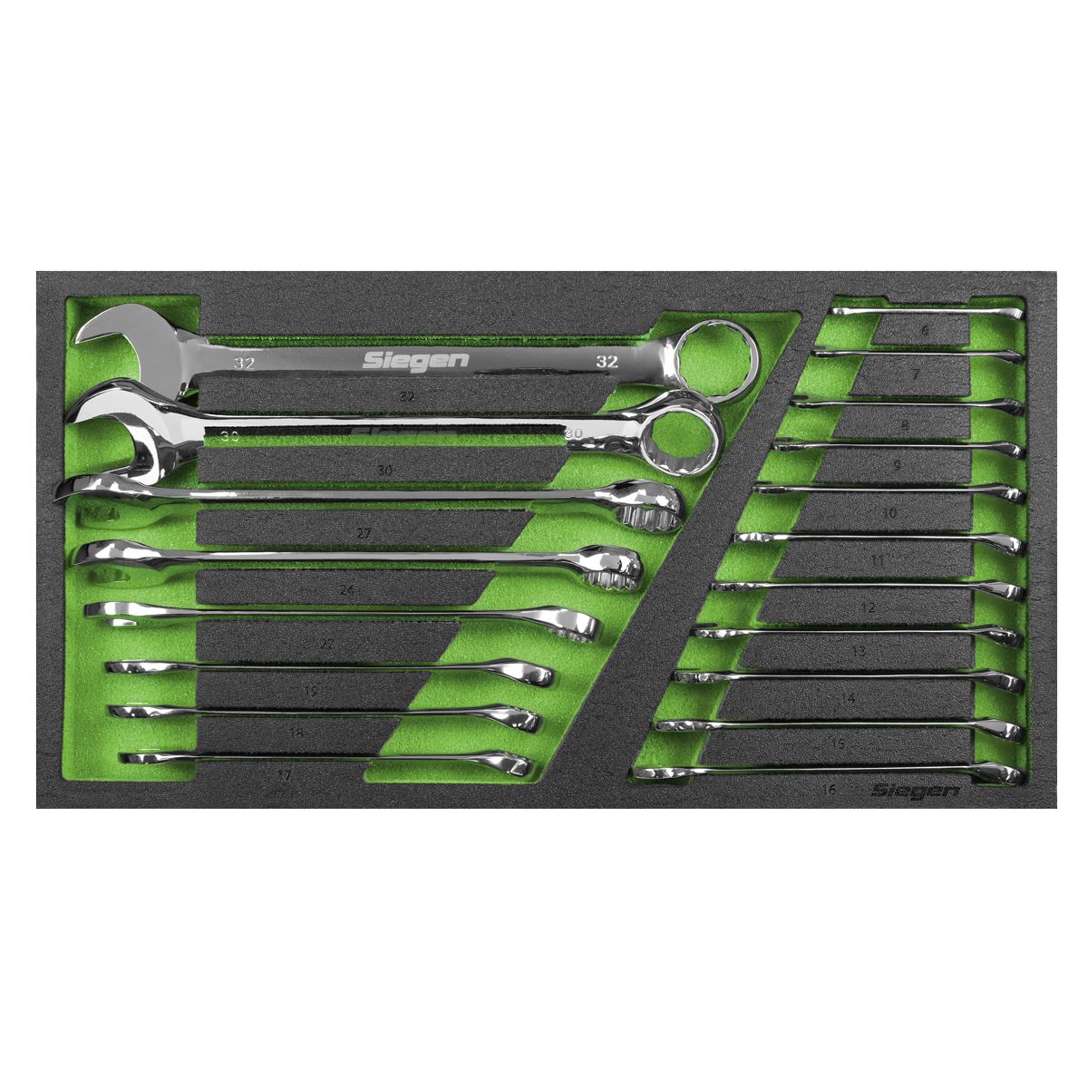 Siegen Siegen Combination Spanner Set with Tool Tray 19pc S01272
