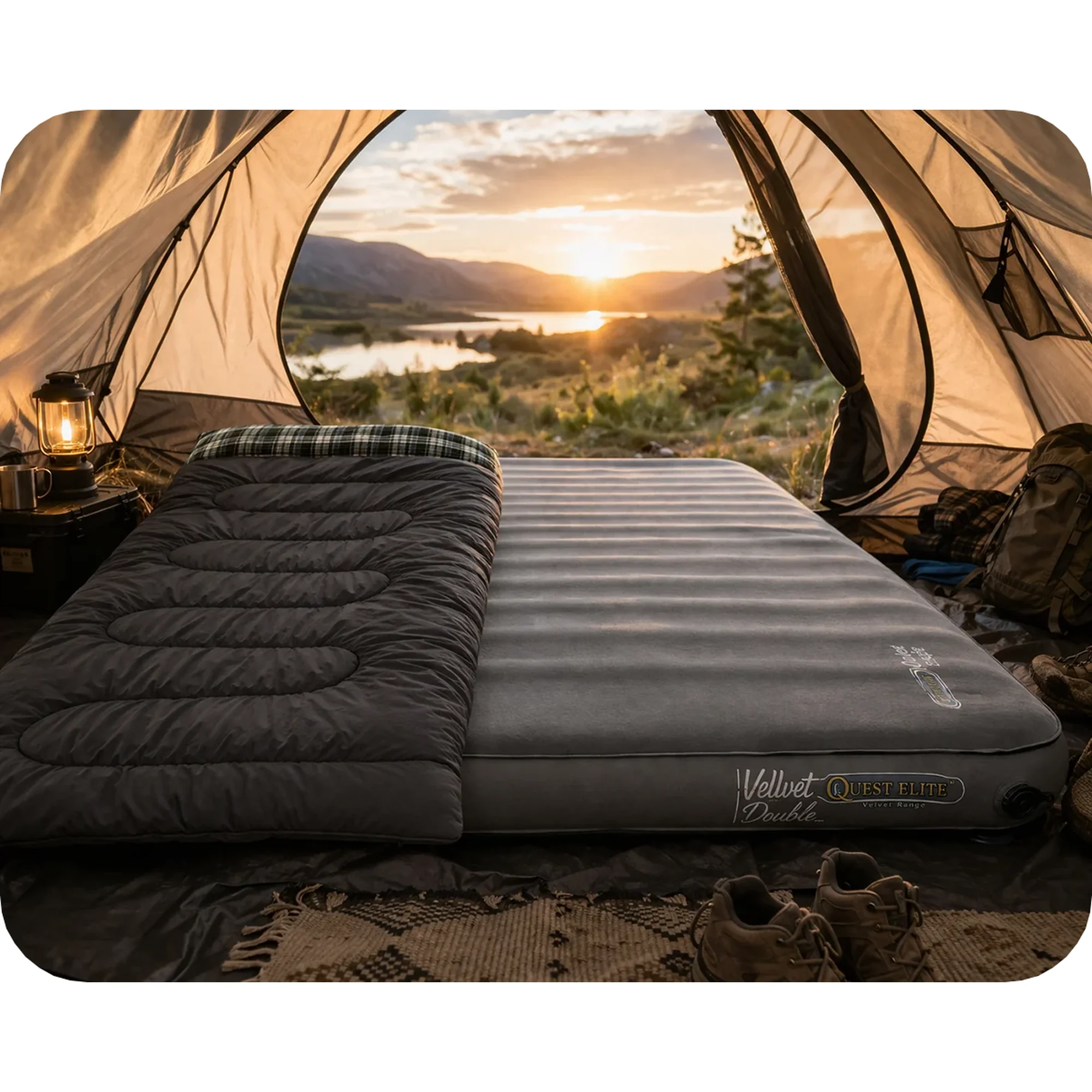 Quest Elite Velvet 15 Double Self-Inflating Mattress
