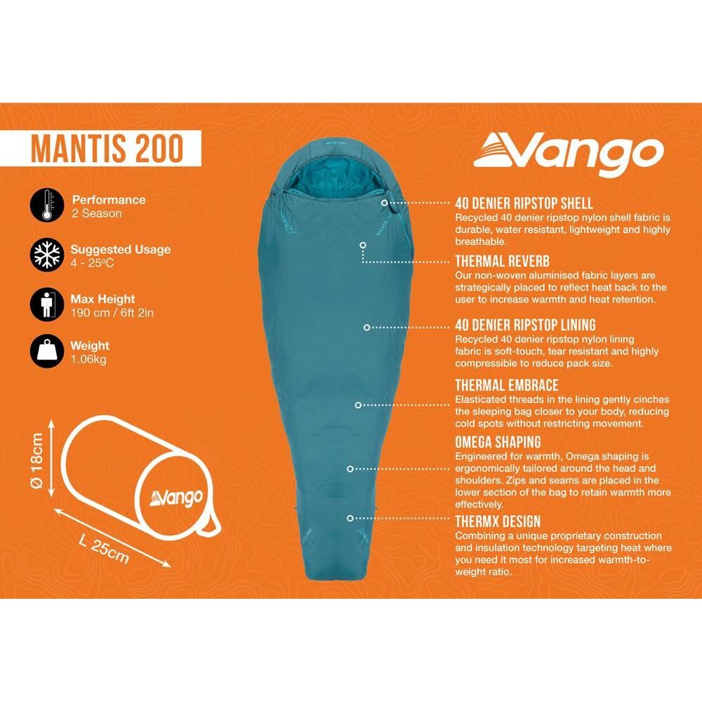 Vango Mantis 200 Sleeping Bag Deep Lagoon