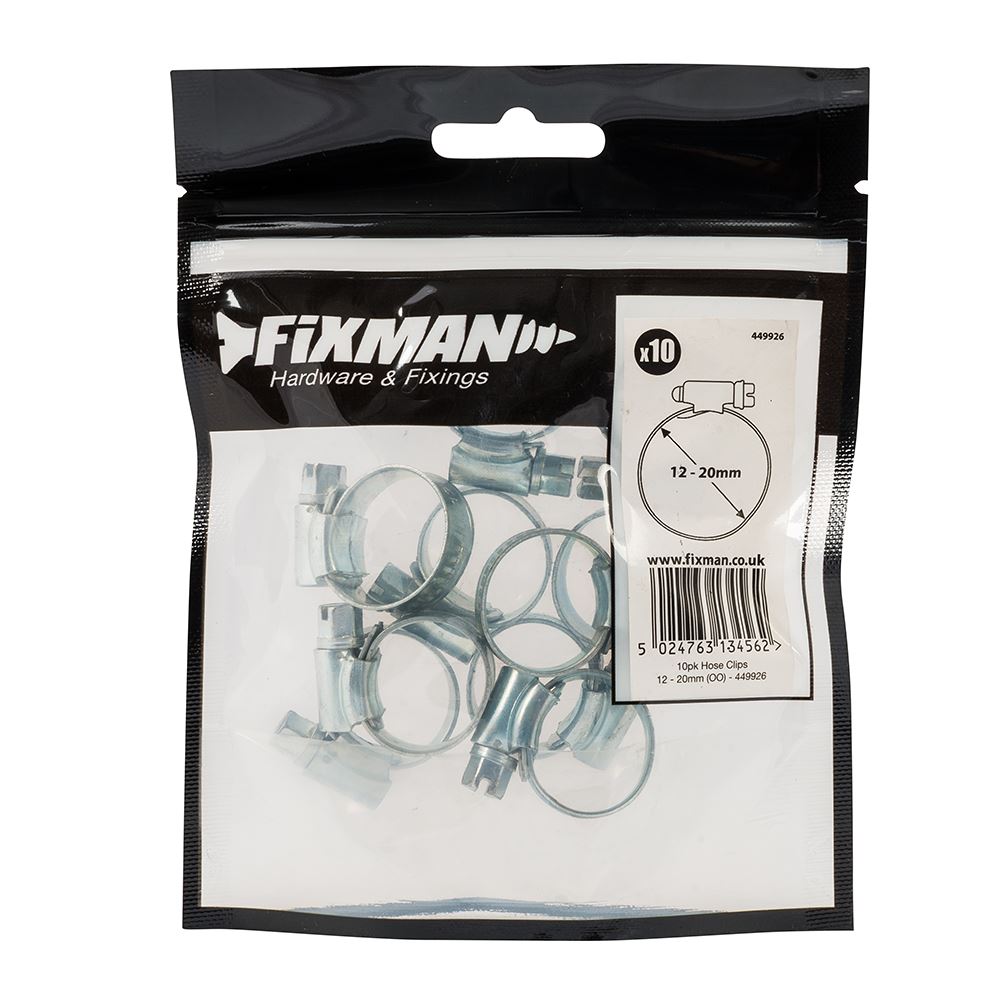 Fixman Hose Clips 10pk 12 - 20mm (OO)
