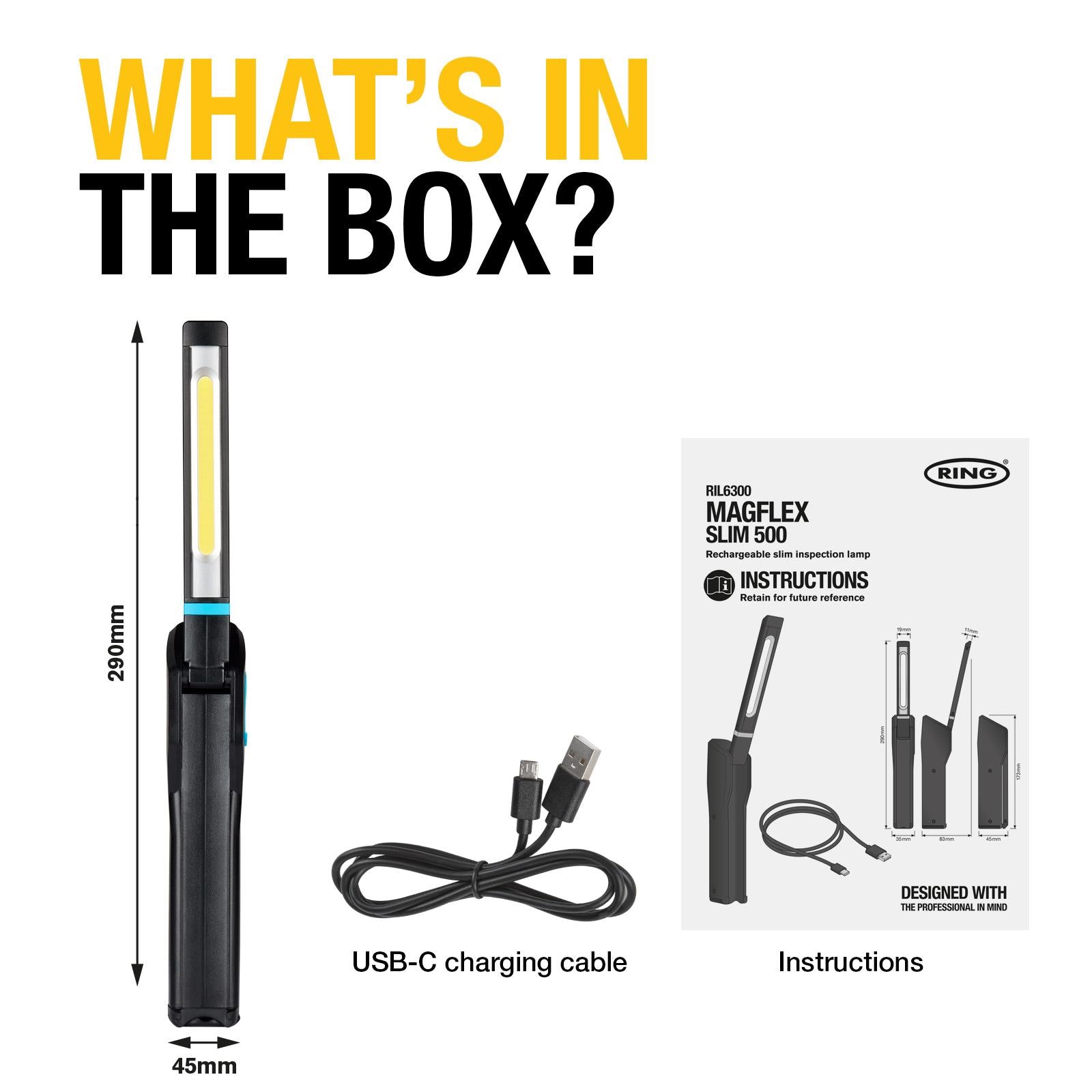 Ring MAGFLEX SLIM500 Rechargeable Slim Inspection Lamp