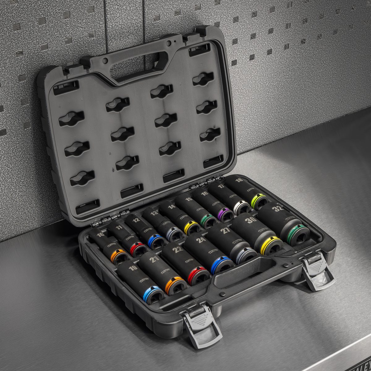 Sealey Premier Lock-On™ Deep Impact Socket Set 16 Piece 1/2" Drive