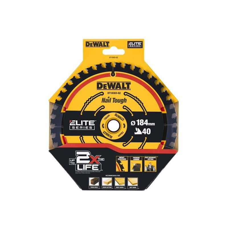 Dewalt Power Tools ELITE™ Series Framing Circular Saw Blade 184 x 16mm x 40T