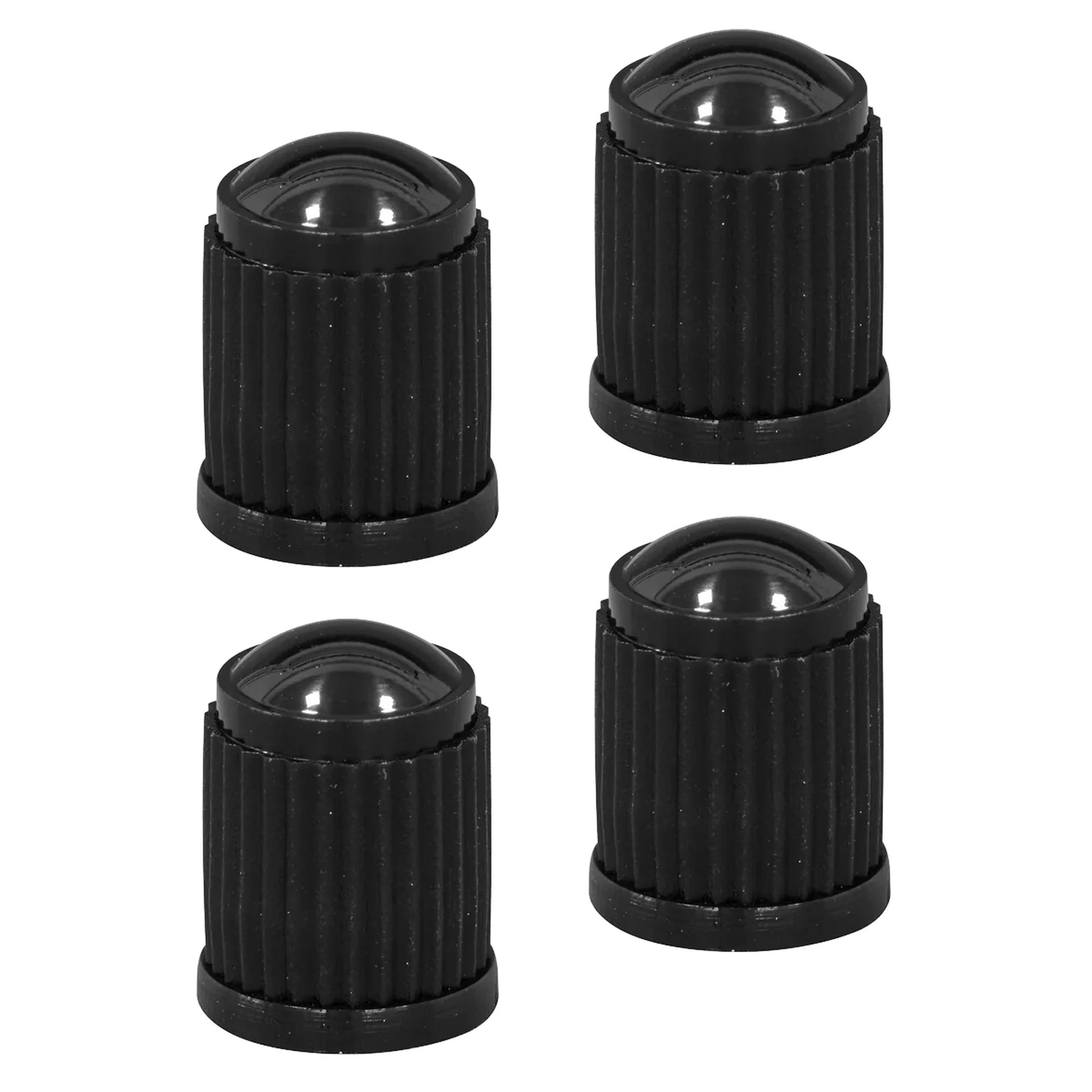 Sealey Plastic Valve Caps 4 Piece - Black