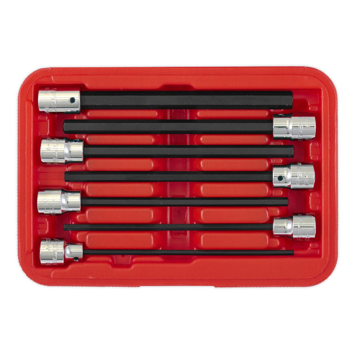Sealey Hex Socket Bit Set 7pc 3/8"Sq Drive 150mm Metric AK62255