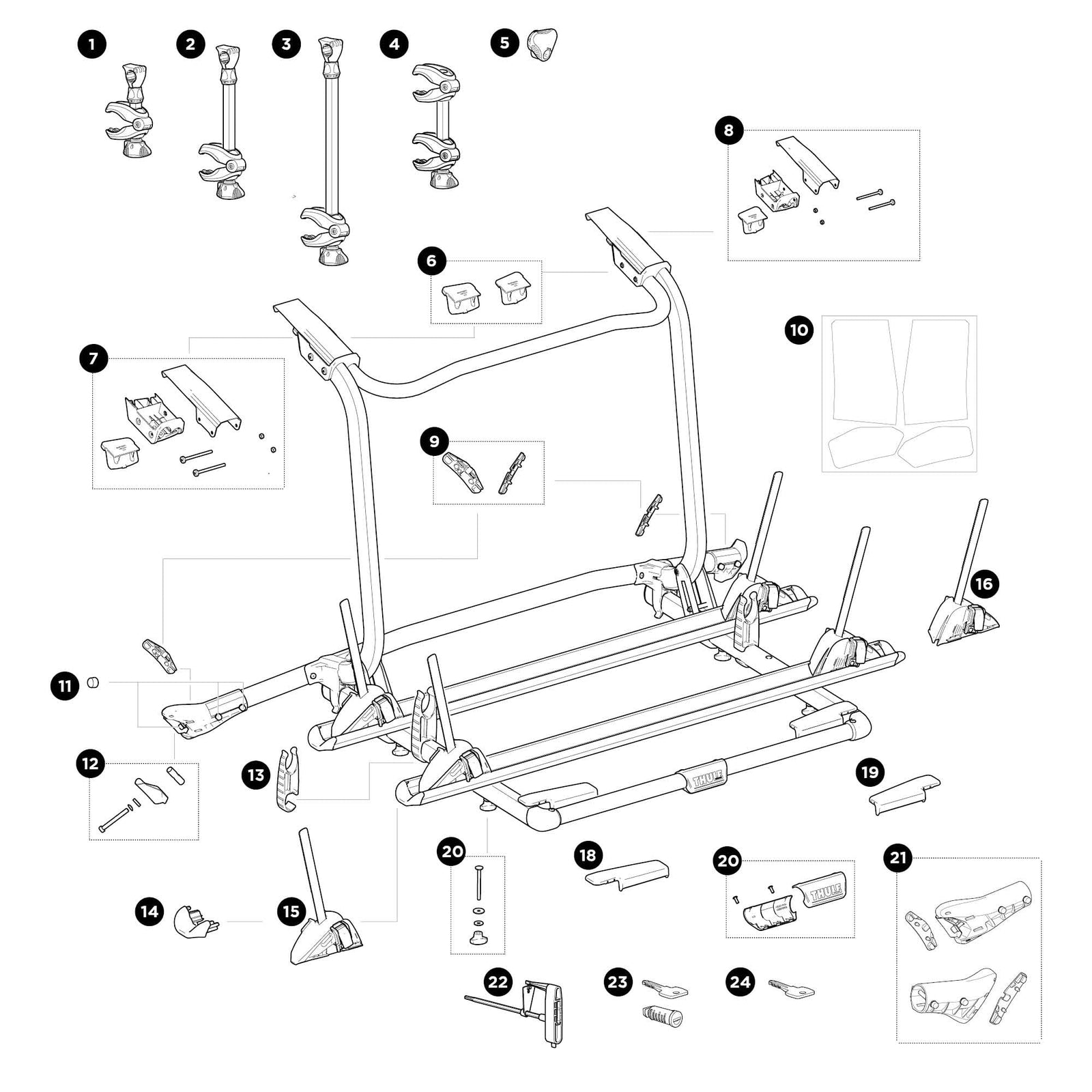 Thule Bike Arm Black 122mm
