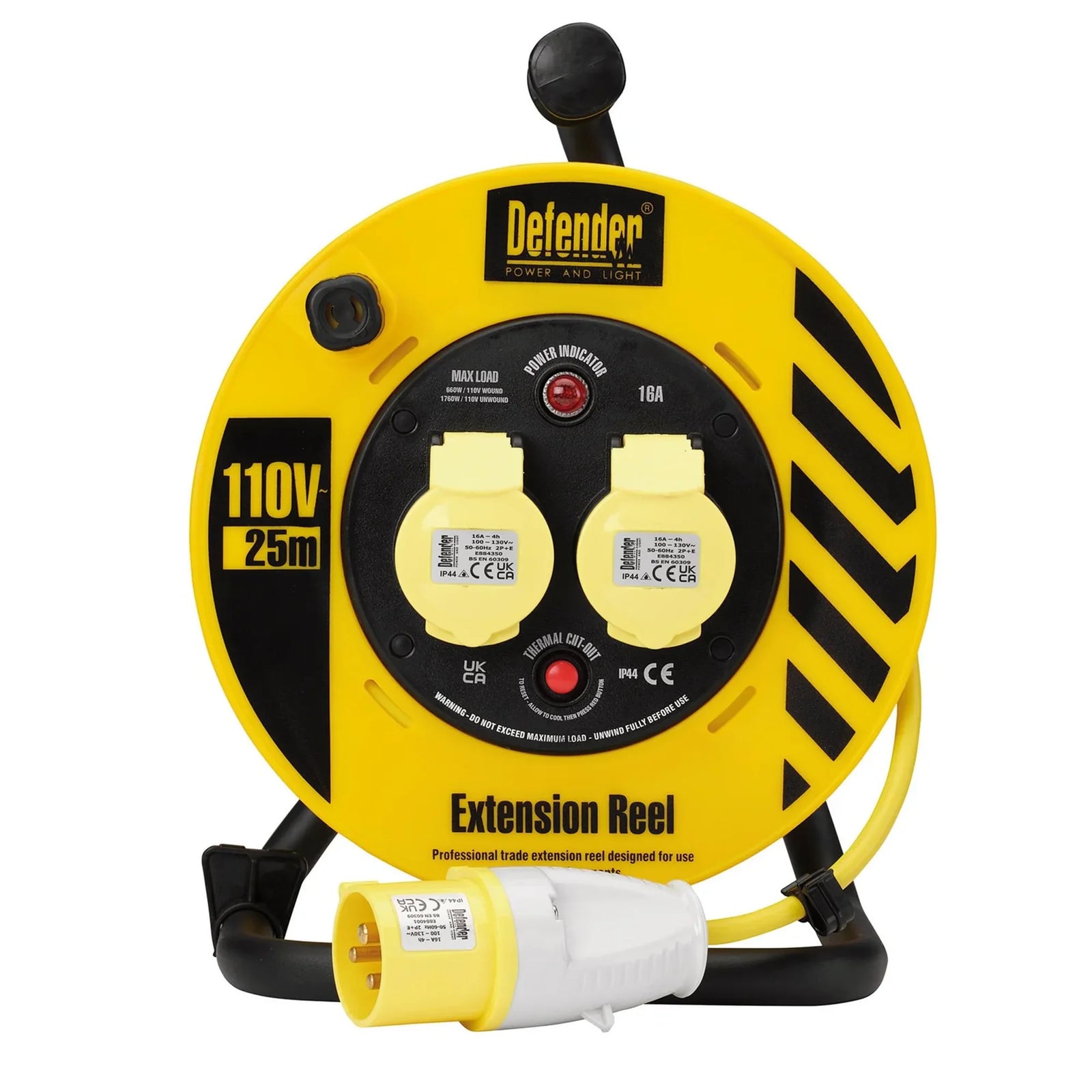 Defender E86450 Industrial Cable Reel 25m 16A
