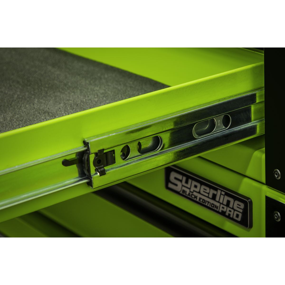 Superline PRO Black Edition Mobile Trolley  Wooden Worktop Hutch 2 Drawer Riser
