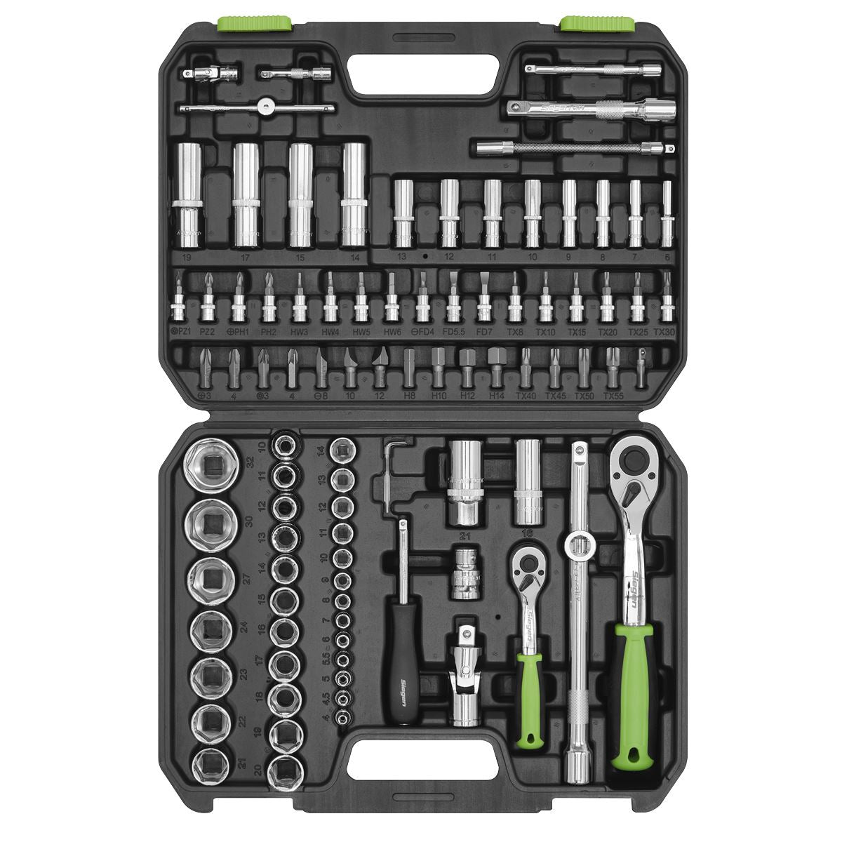 Sealey Socket Set 94pc 1/4" & 1/2"Sq Drive WallDrive® Metric