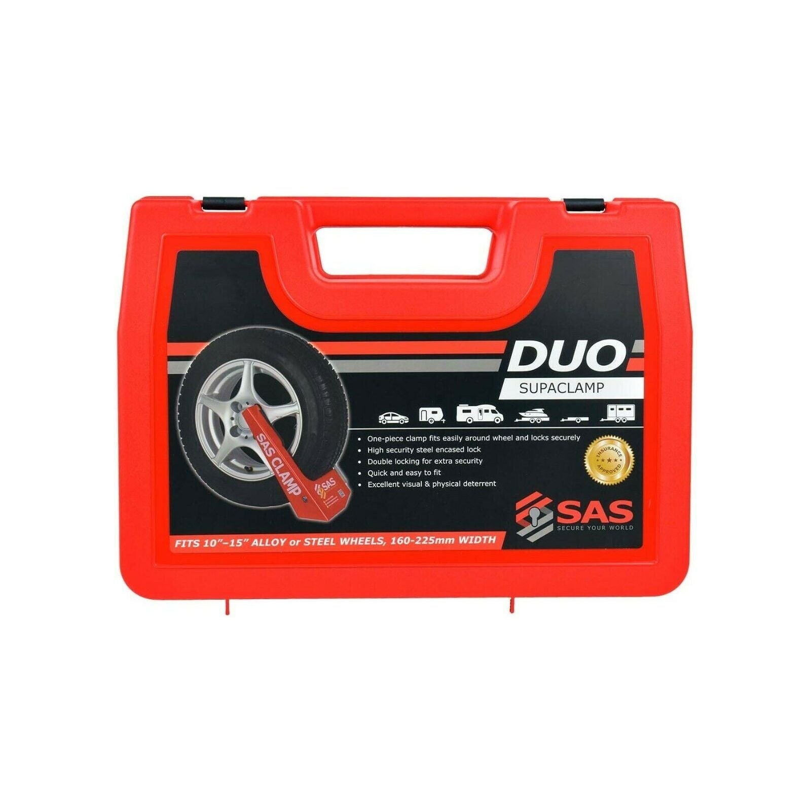 SAS Supaclamp Duo For Trailer Caravan Alloy Wheels 10-15" Up To 225 Tyre Widths