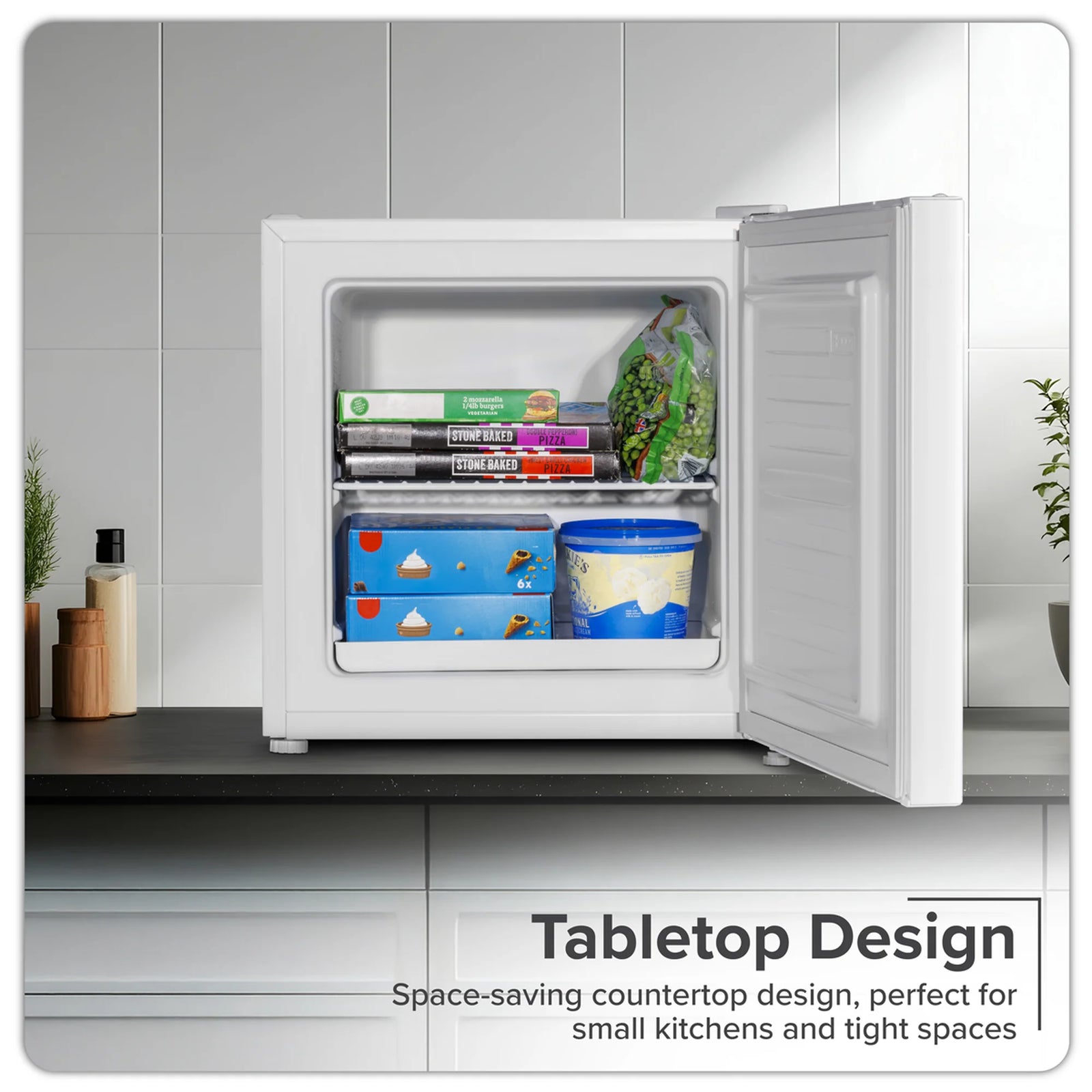 Baridi Mini Tabletop Fridge/Freezer DH254 31L Capacity White