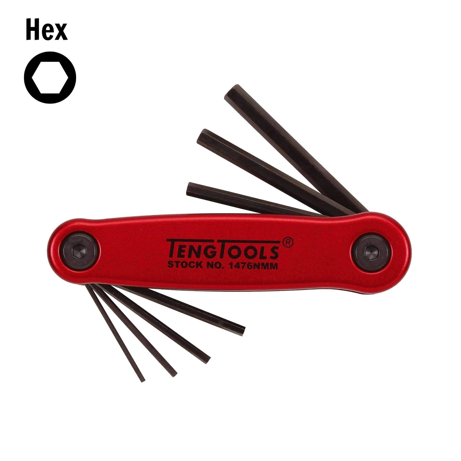 Teng Tools Folding Hex Key Set 1.5-6 mm ALU 7 Pieces