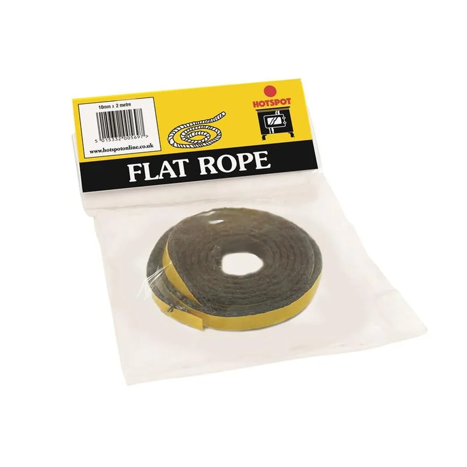 Hotspot Flat Rope Self-Adhesive 10mm x 2mm x 2m Black HS221680 - HS221680