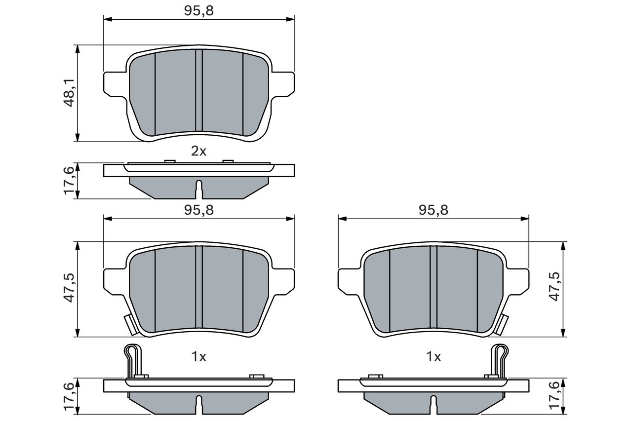 Bosch Brake Pad Set x x 0986494802