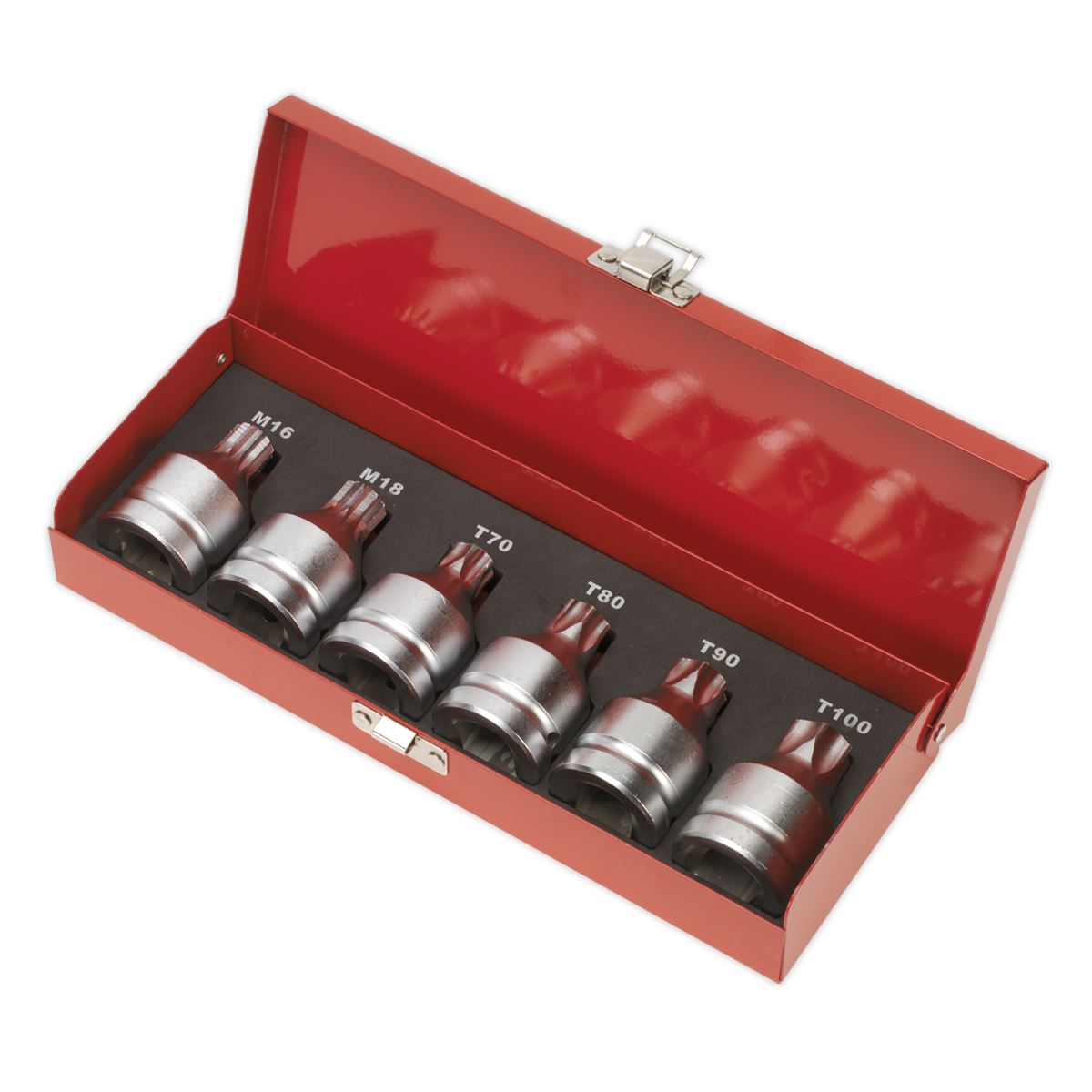 Sealey Sec. TRX-Star & Sec. Spline Socket Bit Set 6pc 3/4"Sq Drive AK6218