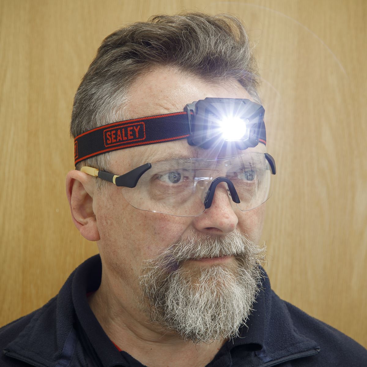 Sealey 3W CREE XPE LED Rechargeable Head Torch Light Auto Sensor 120 Lumens